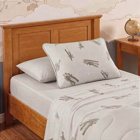 Jogo de Cama 3 Peças Solteiro Mundo Kids Altenburg - Aviadores