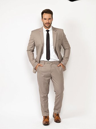 Calça Bege Roupa De Padrinhos Para Casamento Terno Clássico
