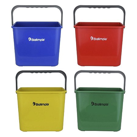 BALDE BRALIMPIA 4L CONJUNTO COM 4 PEÇAS LIMPEZA E HIGIENE