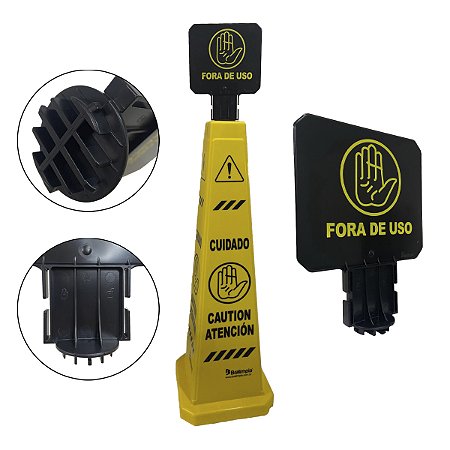 CONE BRALIMPIA CUIDADO NÃO FUME (PORT/ING/ESP) SINALIZAÇAO