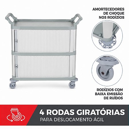 Carro Bralimpia Multiuso Extra Triplex C/fechamento E Portas