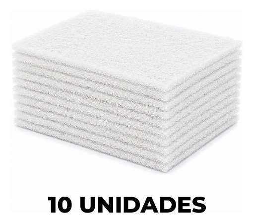 10 Fibras Limpeza Leve Branca Não Risca Enova Lar 10 X 13cm