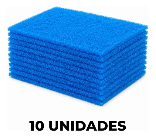 10 Fibras Limpeza Media Azul Não Risca Enova Lar 10 X 13cm