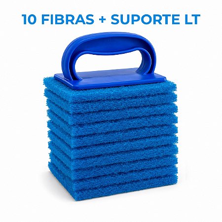 1 SUPORTE BRALIMPIA COM 10 Fibras Limpeza Media Azul 10X13cm