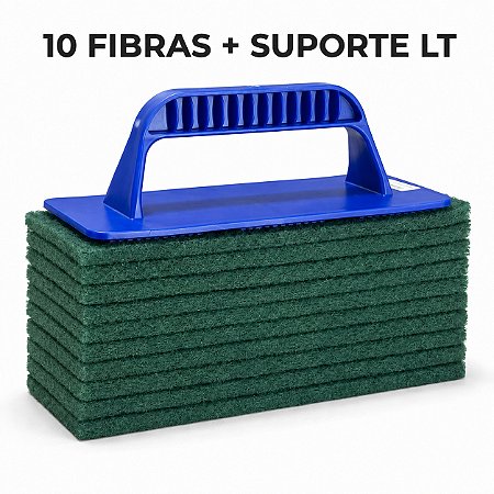 1 SUPORTE TONK COM 10 Fibra De Limpeza Verde Uso Geral