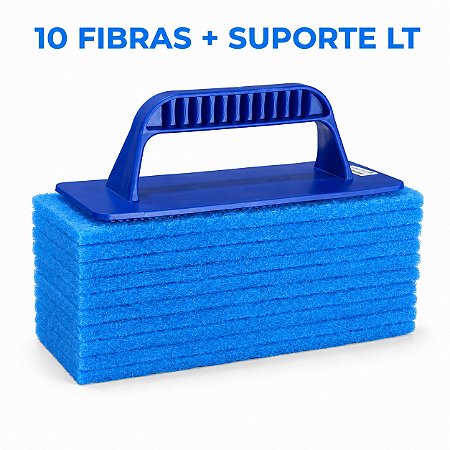 1 SUPORTE TONK COM 10 Fibras Limpeza Media Azul