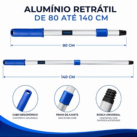 CABO ALUMINIO ALONGADOR RETRATIL  1,40 MTS ANDRADE