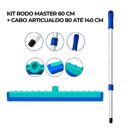 RODO PLÁSTICO MASTER EURO 60 CM COM CABO RETRATIL 140 CM