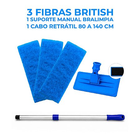 SUPORTE LIMPA TUDO COM CABO VELCRO E ROSCA E 3 FIBRAS AZUL