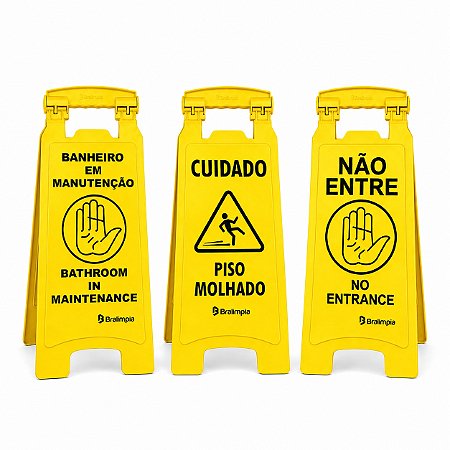 3 Placas Bralimpia para Sinalização com modelos Diferentes