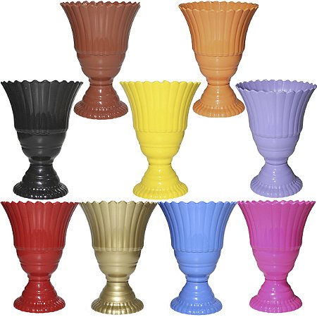 Kit 2 Vasos Real Para Decoração De Festa 20cm Altura Cores Escuras