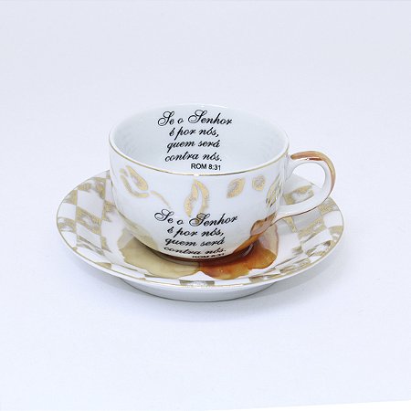 Xícara De Café Com Pires Porcelana Decorada
