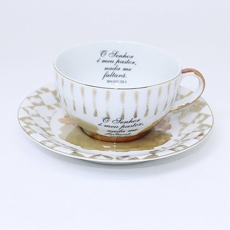 Xícara De Chá Com Pires Porcelana Decorada