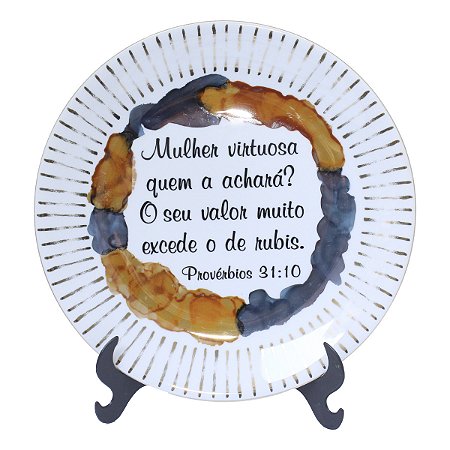 Prato Porcelana Grande Decorativo 25cm Diâmetro