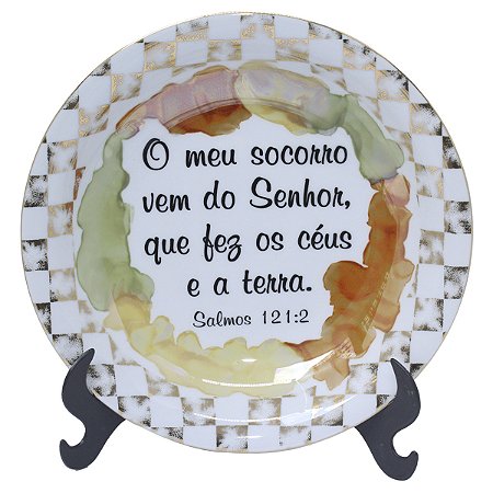 Prato Porcelana Grande Fundo Decorativo 21cm Diâmetro