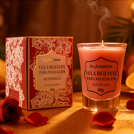 Vela para Massagem Sensual Beijável 40 Gramas Aromas