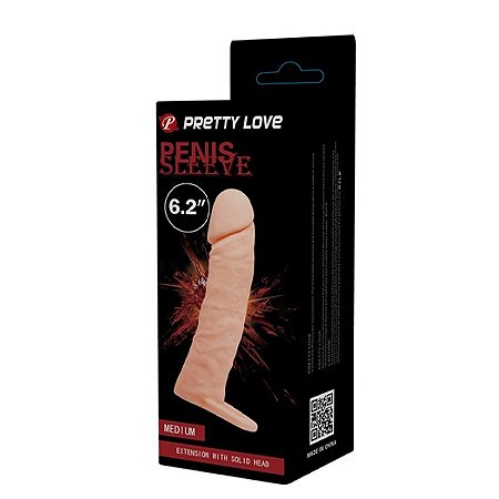 Capa Peniana Extensora Cyberskin com Anel para Escroto - Pretty Love