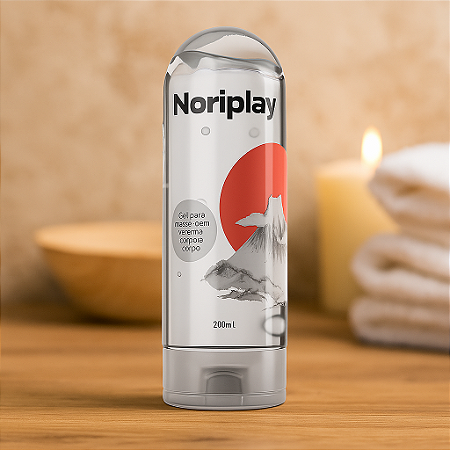 Noriplay - Gel para Massagem Oriental Corpo a Corpo, Efeito Molhado+ Lençol Dupla Face de Brinde