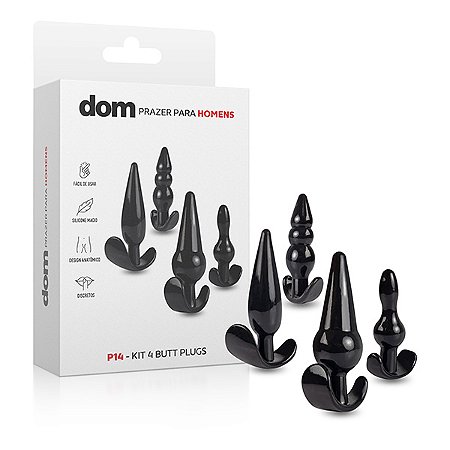 Kit Meu Primeiro Anal - Plugs em Silicone Macio - com 04 Unidades