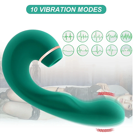 Estimulador 3 em 1 - Sugador, Vibrador e Estimulador de Ponto G com Pulsador, Carregamento USB