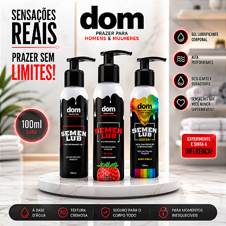 Lubrificante Semen Lub Neutro/ Morango/ Vanilla - Unidade