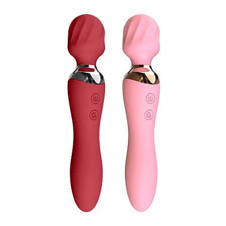 Estimulador Feminino 2 Em 1, Varinha Mágica com Vibrador, 12 Intensidades