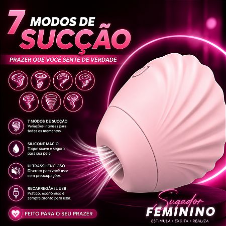 Sugador de Clitóris com Formato de Concha Cores