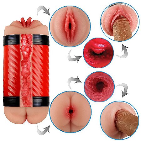 Masturbador vagina e Anus Realístico com Texturas Internas