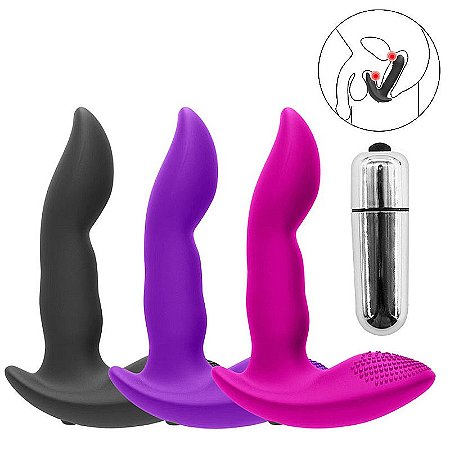 Vibrador de Próstata com Bullet de 1 Vibração - Cores,  Tamanho 12,0 x 2,6Cms