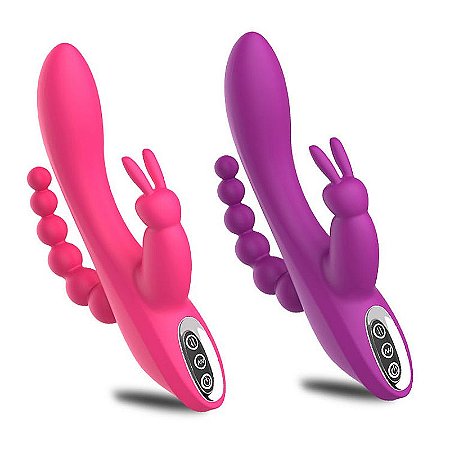 Vibrador Triplo Estímulo - 07 Intensidades - Carregamento USB