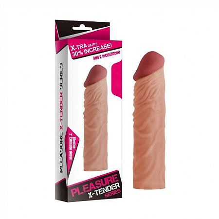 Capa Peniana com extensor em Cyber Skin Tamanho 17,9 X3,8 cms