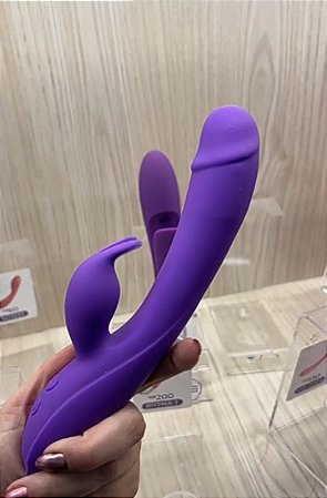 Vibrador Rabbit com Estimulador de Clitóris, Silicone Soft Touch,Carregamento USB