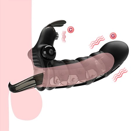 Capa Peniana com Estimulador de Clitóris e Bullet Vibratório