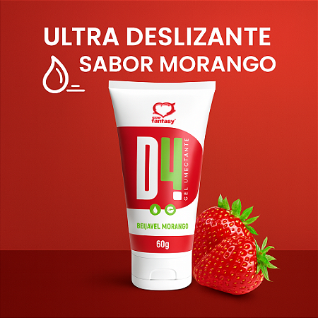 Lubrificante Aromatizado e Beijável D4 60 Gramas Sabores