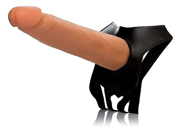 Kit Cinta Courvin com Ajuste Especial e Proteção + Prótese Silicone Tamanho 18,5 cms, Strap On