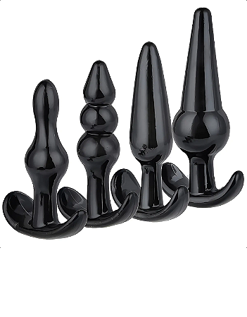 Kit Meu Primeiro Anal - Plugs em Silicone Macio Cores - com 04 Unidades
