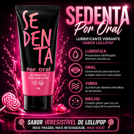 Excitante Unissex Beijável que Aquece e Vibra Sedenta para Sexo Oral 50 Gramas- Sabores