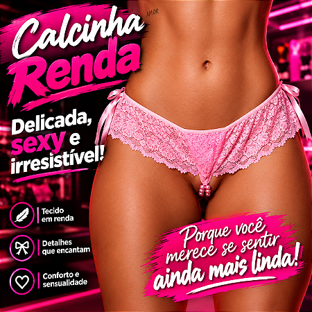 Calcinha Tailandesa Renda com Ajuste Lateral