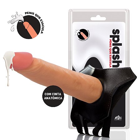 "Kit Promocional" Strap On - Penis que Ejacula - Kit Cinta com Proteção + Prótese que Ejacula (Modelos) + Semen Lub