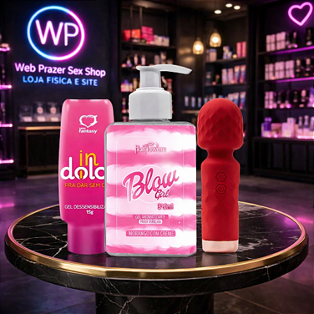 "Kit Promocional" Gel Anestésico + Blow Girl Hidrante Beijável + Mini Varinha Mágica