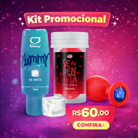 "kit Promocional" Plug Anal Silicone Tamanho P +Bolinha Explosiva Hot + Gel Para Sexo Oral Yummy Ice Menta