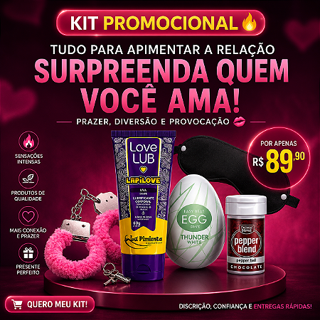 "Kit Promocional" Algema Pelucia + Lubrificante Beijável + Egg Masturbador + Venda para os Olhos em Couro+ Bolinha Explosiva Chocolate