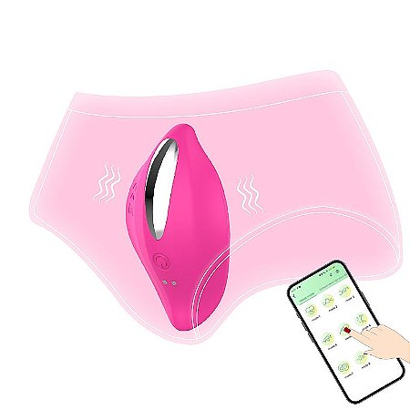 Vibrador de Calcinha Recarregável, 09 Intensidades- Controle por Aplicativo