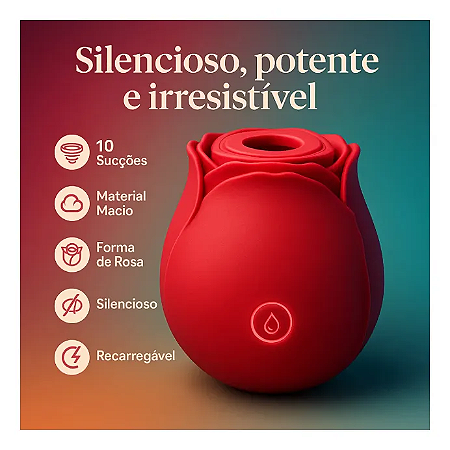 Sugador de Clitóris em Soft Touch Rose, 10 Intensidades, Carregamento USB
