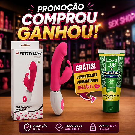 Promoção Compre e Ganhe"Compre Vibrador Pretty Love com 30 Intensidades. Grátis Lubrificante Aromatizado Beijável.