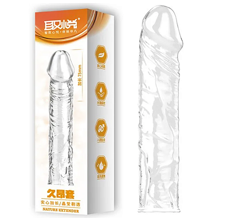 Capa Peniana em Silicone Burning Penis Extender 18,5 Cms