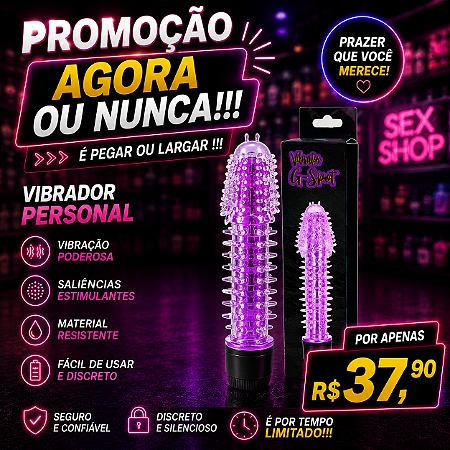 "Promoção Agora ou Nunca !" Vibrador Personal com Capa Silicone Gel Texturizada