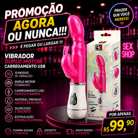 "Promoção Agora ou Nunca !" Vibrador de Ponto G e Clitóris - Recarregável 16 cm