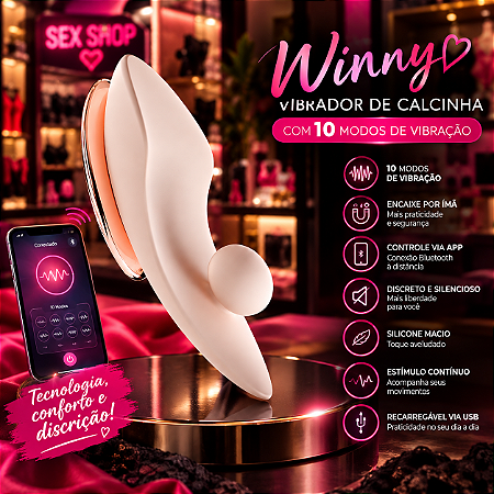 Winny Vibrador de Calcinha com 10 Modos de Vibração - Controle Por App, Vibração por Música, por Touch, Modo Completo