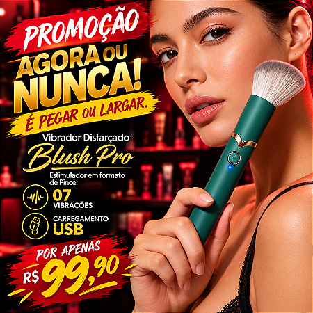 "Promoção Agora ou Nunca !" Vibrador Disfarçado Blush Pro- Estimulador em formato de Pincel 07 vibrações -Carregamento USB